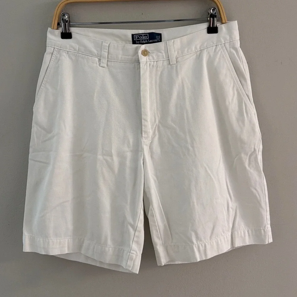 Polo Ralph Lauren Mens Prospect Short White Cotton Twill Chino Size 32x9